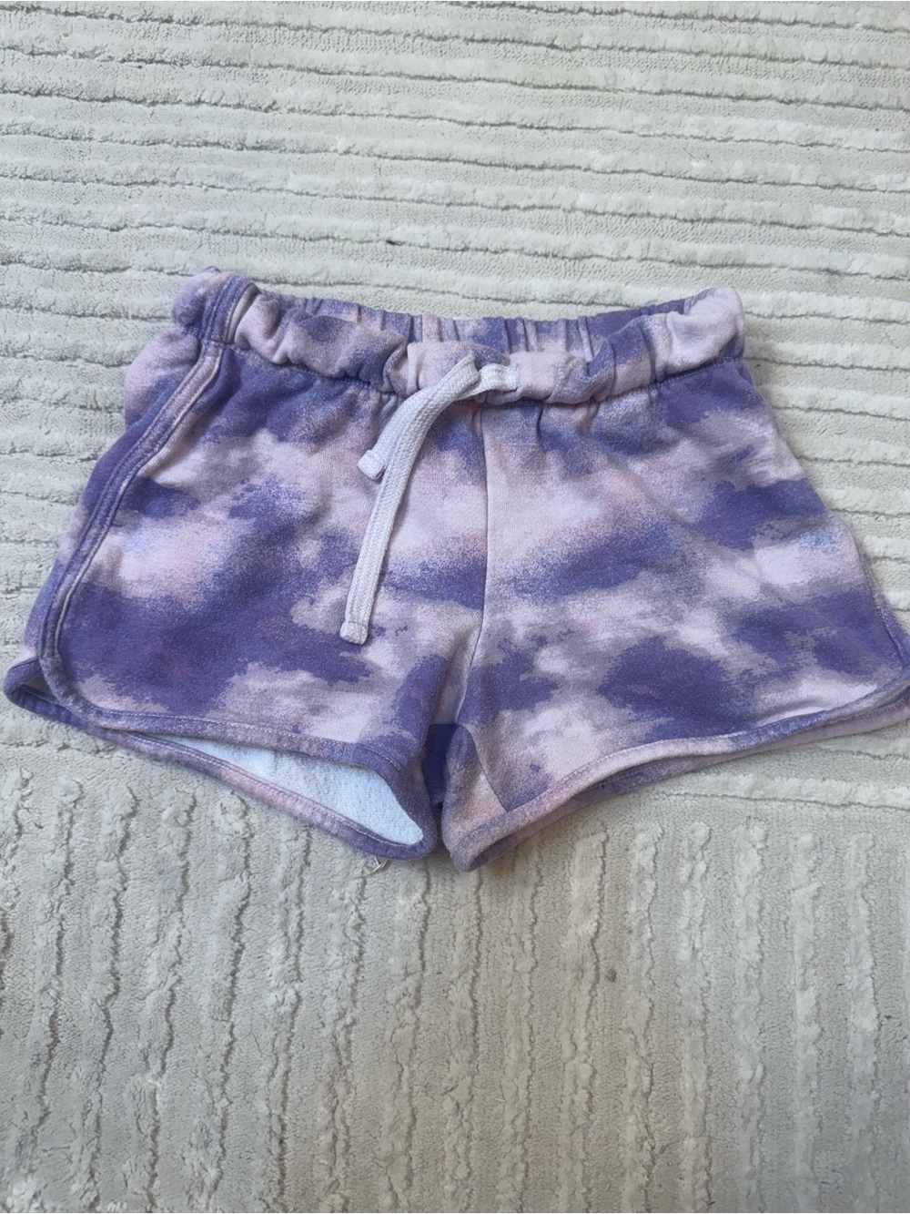 Girls' Lavender Tie-Dye Drawstring Shorts size Small